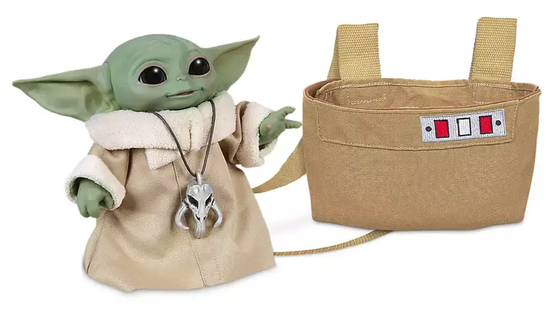 Animatronic baby yoda with case