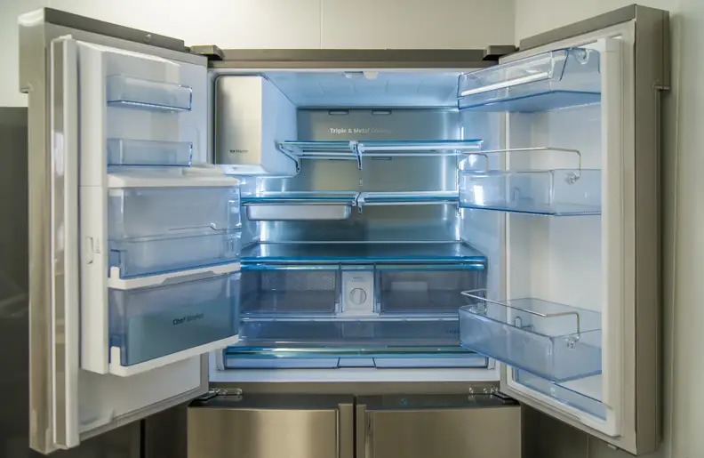Full shot of the upper refrigerator compartment