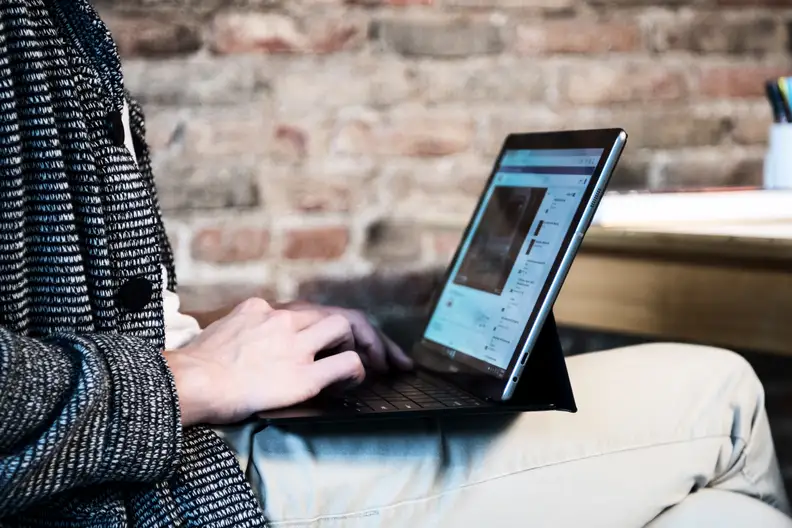 Samsung Galaxy TabPro S On Lap