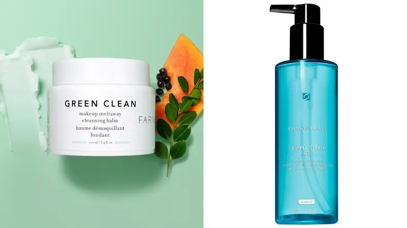 The Farmacy Green Clean Makeup Removing Cleansing Balm and the SkinCeutical’s Simply Clean.