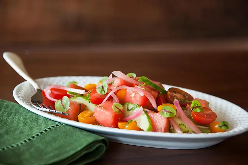 Watermelon and tomato salad