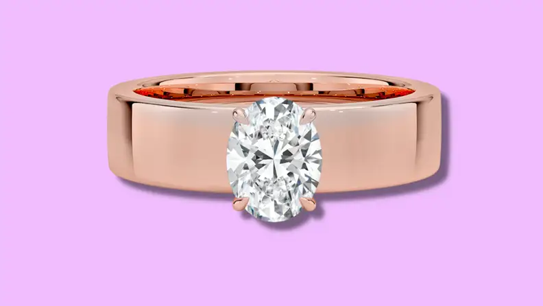 Diamond ring in rose gold setting