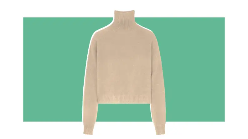 A beige cashmere sweater.