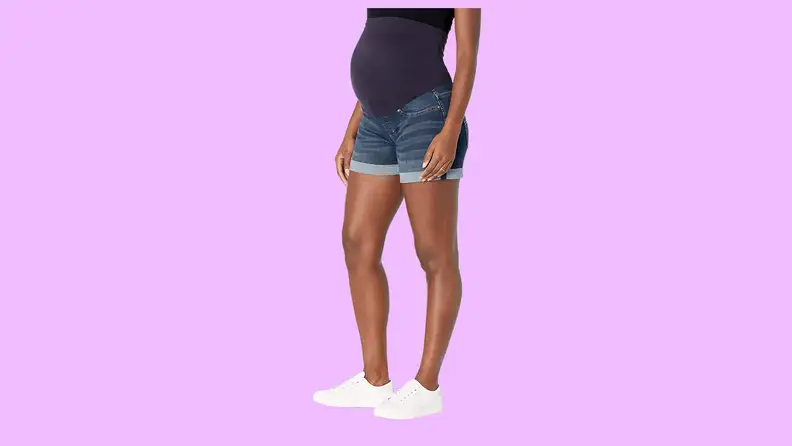 Maternity denim shorts