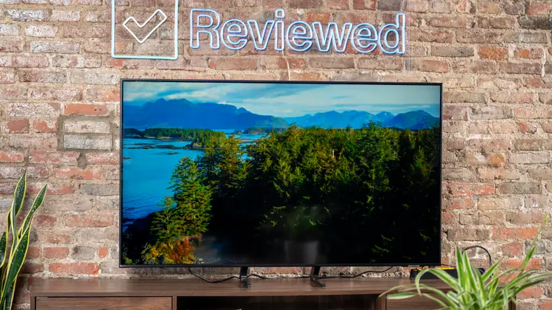 The Samsung Q70A displaying 4K/HDR content in a living room setting