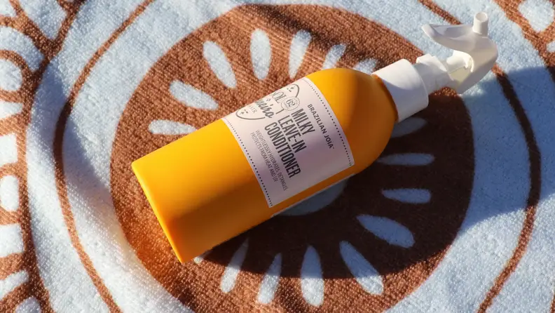 A can of leave-in conditioner.