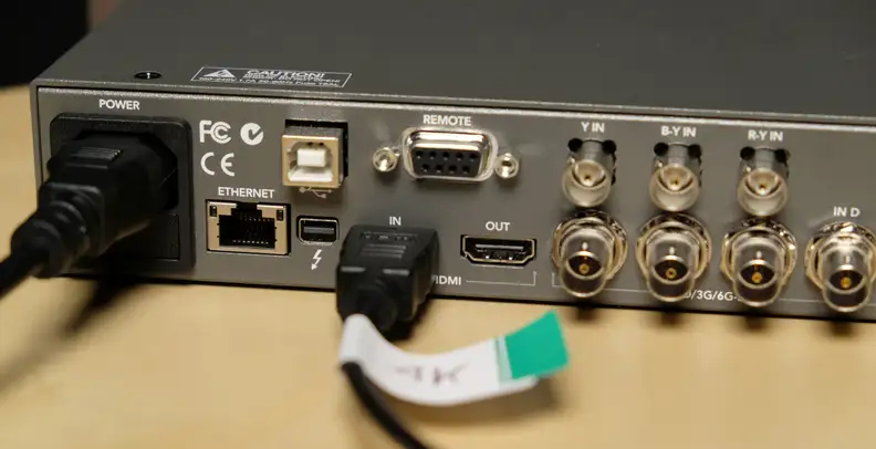 The Hyperdeck Studio Pro was one of the only decks we could find that would accept a 4K/30p signal from the Sony A7S via HDMI.