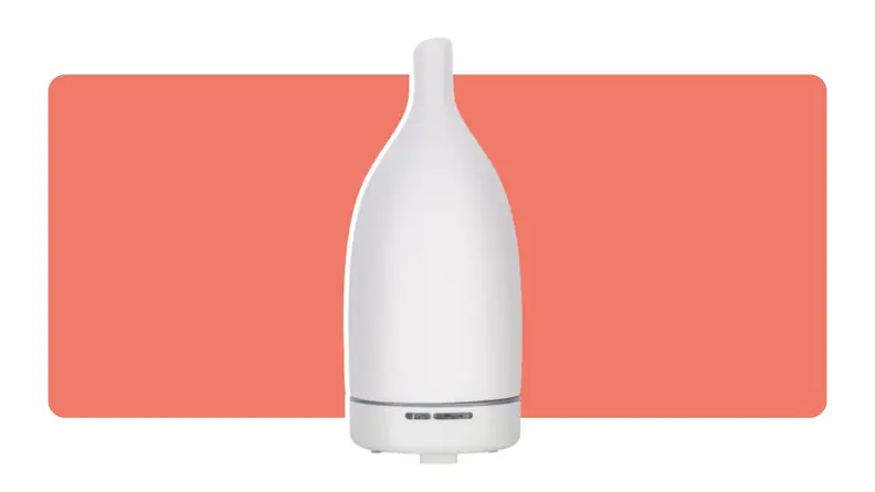 A Saje Aroma Diffuser in white color.