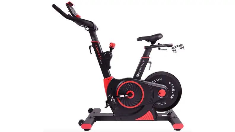 Echelon workout bike on white background.
