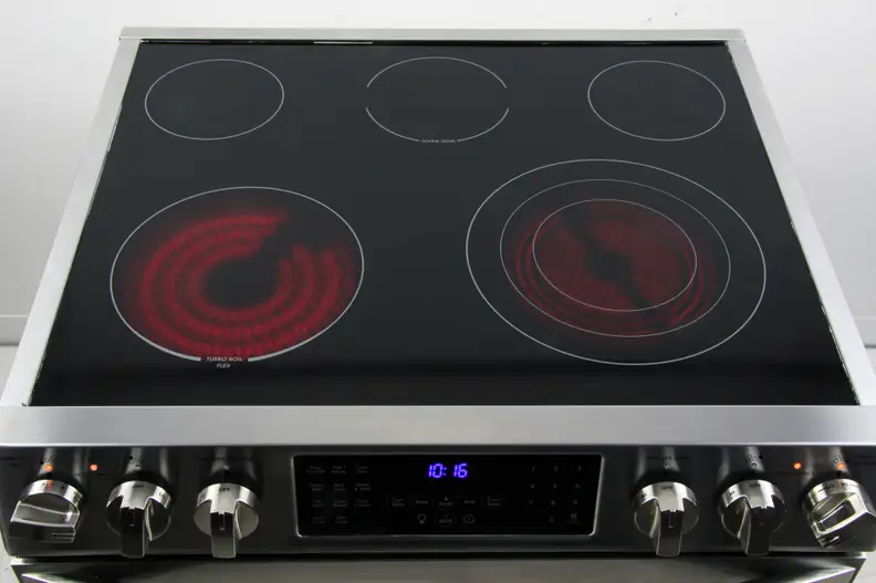 Front burners on rangetop turned on