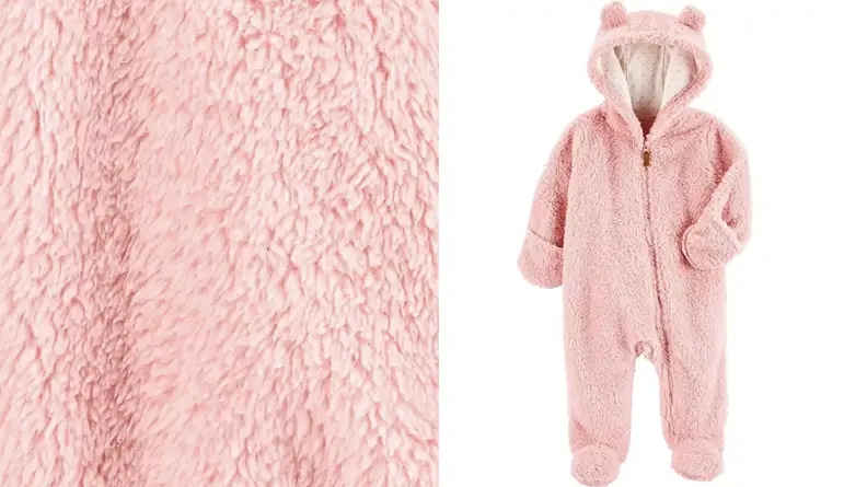 A fuzzy baby onesie