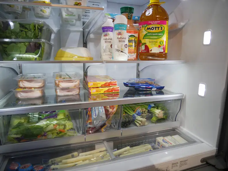 Whirlpool's double drawer fridge has many compartments