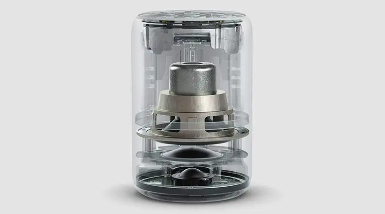 An Echo Plus without the outer shell