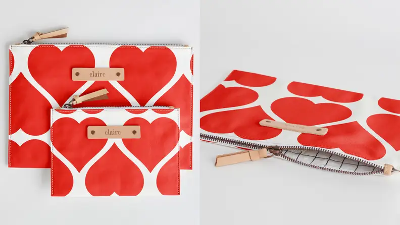 Pouches with hearts on front