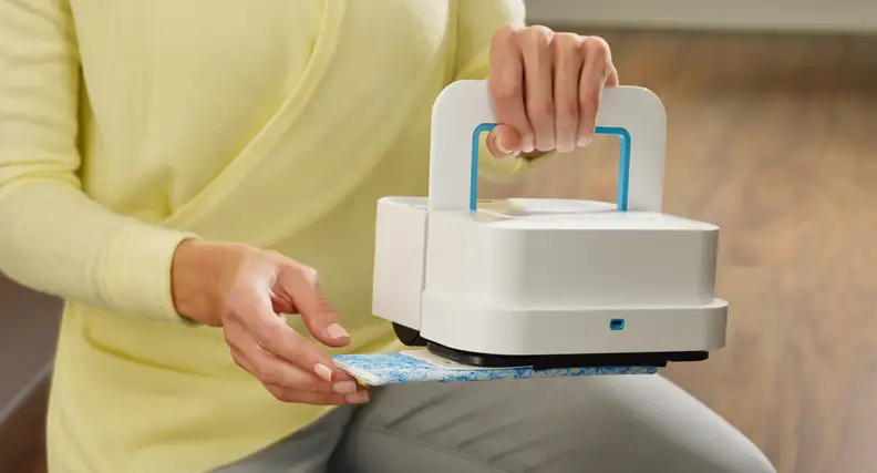 The Braava has three different kinds of pads: wet mop, dry sweep, and damp sweep.