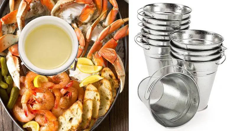 Butter warmer and metal buckets
