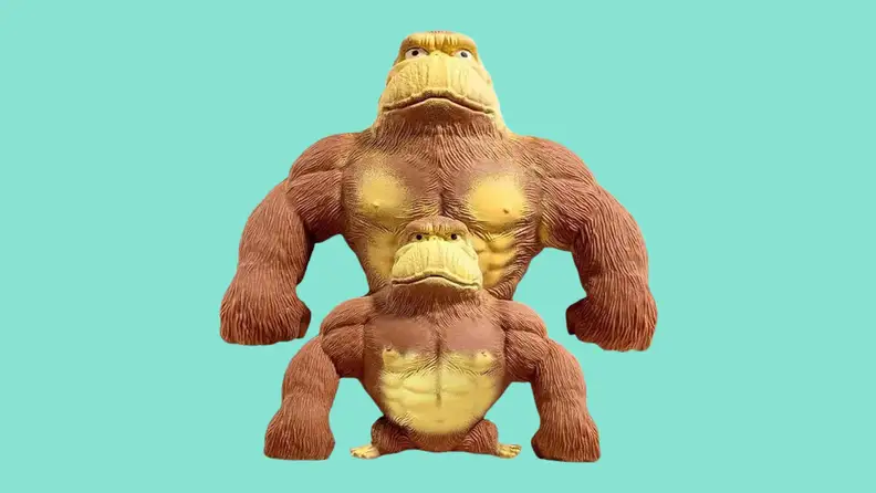 Two LOease stretch gorilla toys