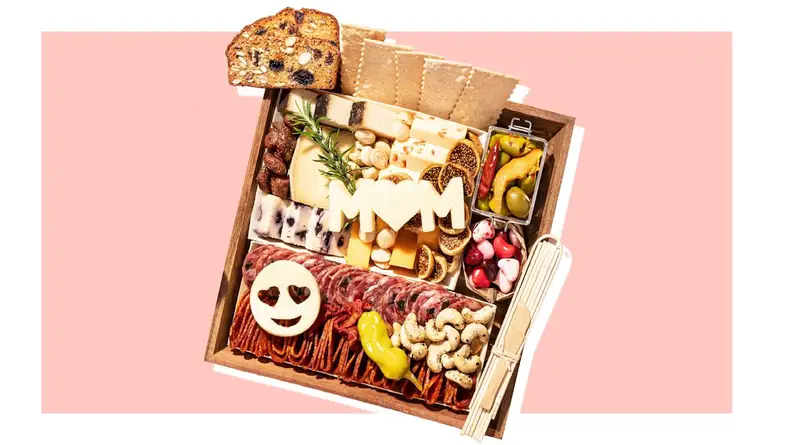 Product shot of an assorted charcuterie board from