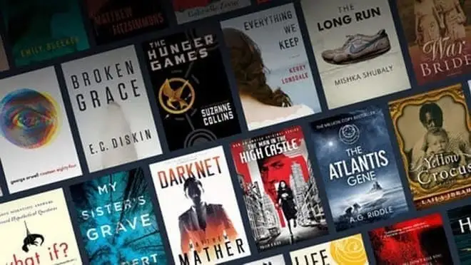 Kindle interface with ebooks.