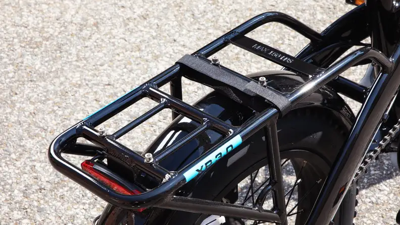 The sturdy rear rack and frame of the Lectric XP 3.0.