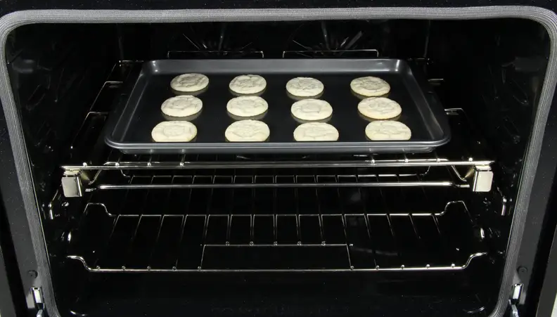 test cookies in oven