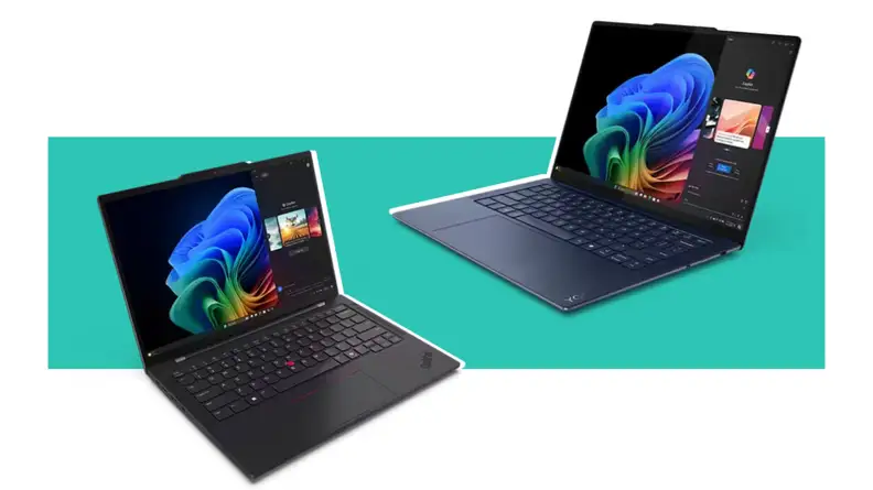 The Lenovo Yoga Slim 7x in front of a background.