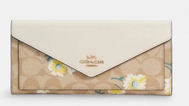 Nude Coach wallet with floral print
