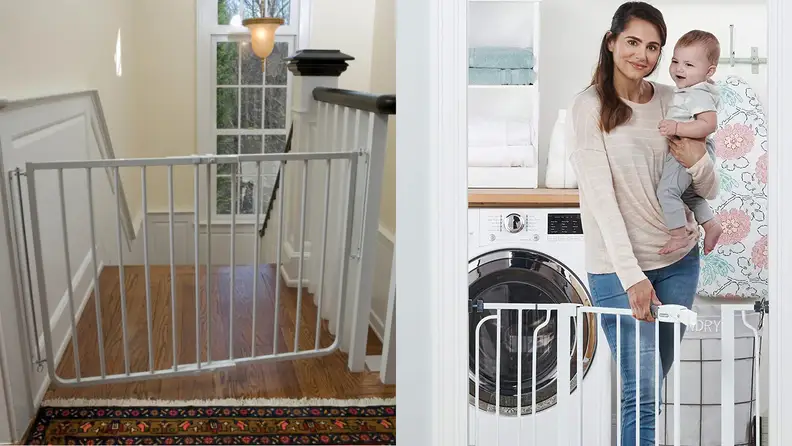 Baby gates are the best way to block off doorways, openings, stairways, and large areas (like fireplaces).