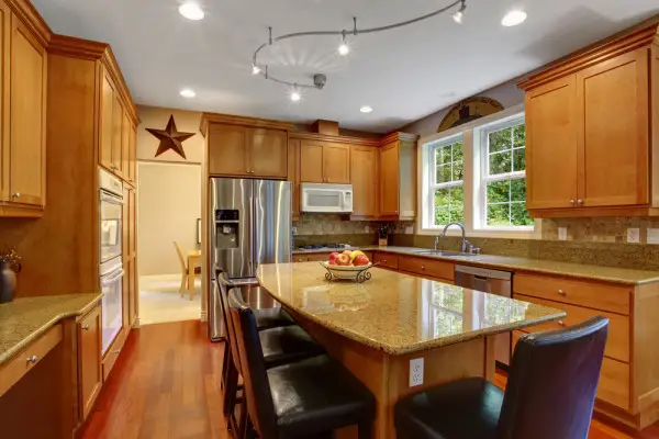 Kitchen with track lighting