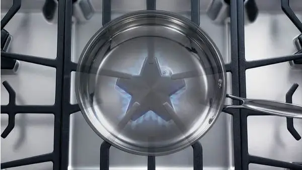 A Thermador gas range or cooktop rocks patented star-shaped burners.