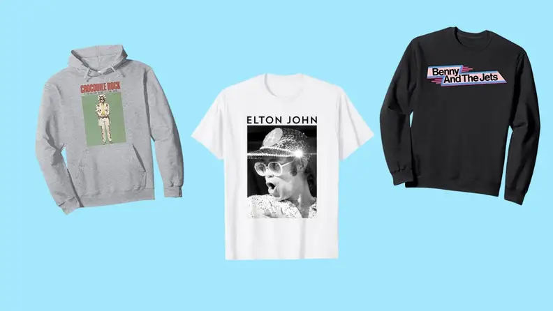 elton john tshirt, long sleeve, and hoodie
