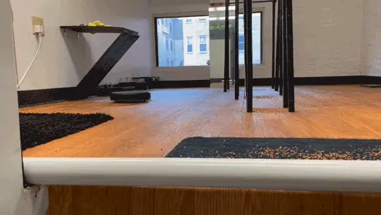 The Digital Essentials Robotic Vacuum Cleaner going around in circles.