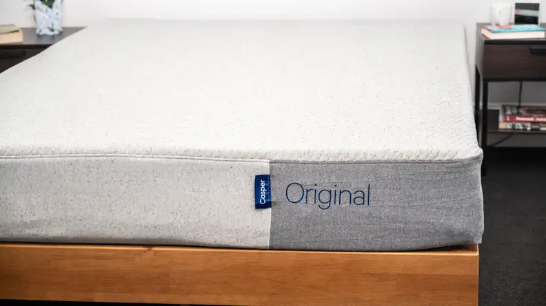 the casper original mattress on a brown bed frame