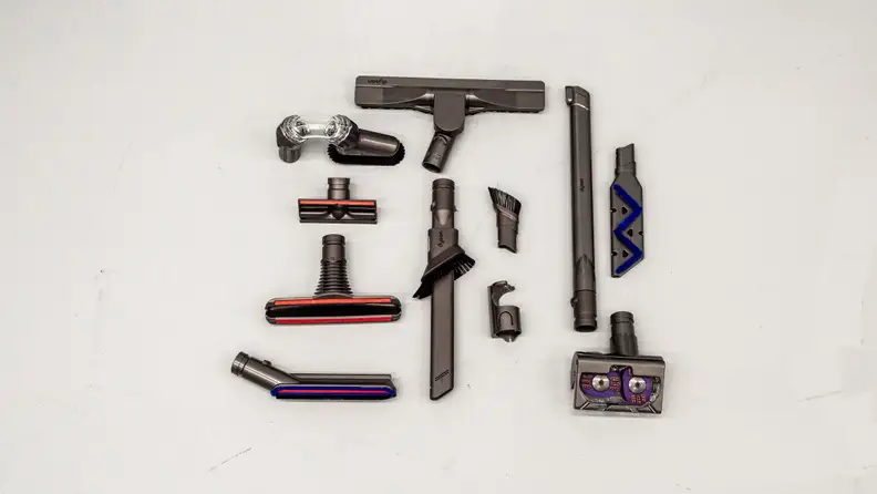 If you purchased the Total Clean version, you'll get tons of attachments and a tote bag to store them.