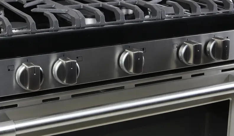The burner controls are laid-out on the front of the unit.
