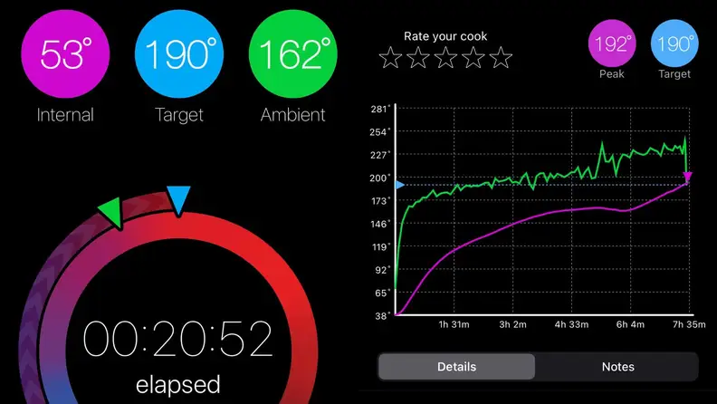 The Meater app on display.
