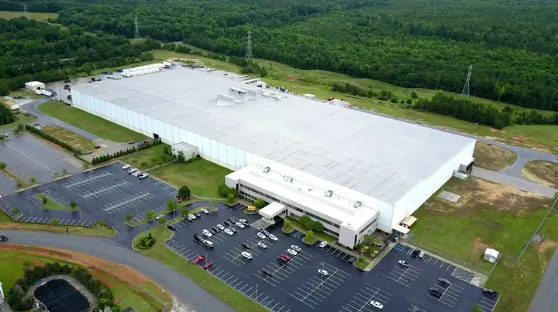 Aerial photo of a Samsung manufacturing plant in Newberry County, South Carolina.