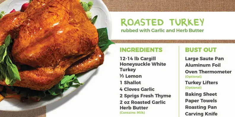 Screenshot of turkey recipe from HelloFresh