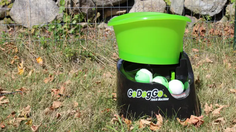The GoDogGo Fetch Machine is an automatic ball launcher for dogs.