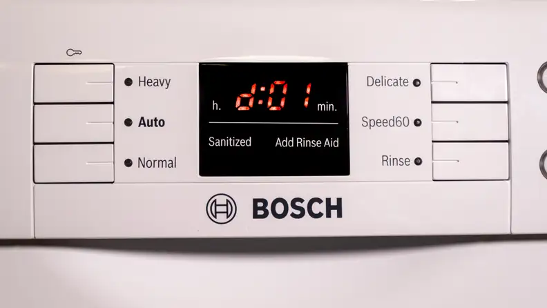You can control the amount of rinse aid used and how hot the final rinse is.