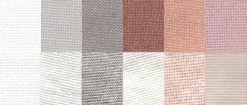Before and after test stain results using the Normal cycle. From left to right: control, sweat, dirt, blood, cocoa, and red wine.