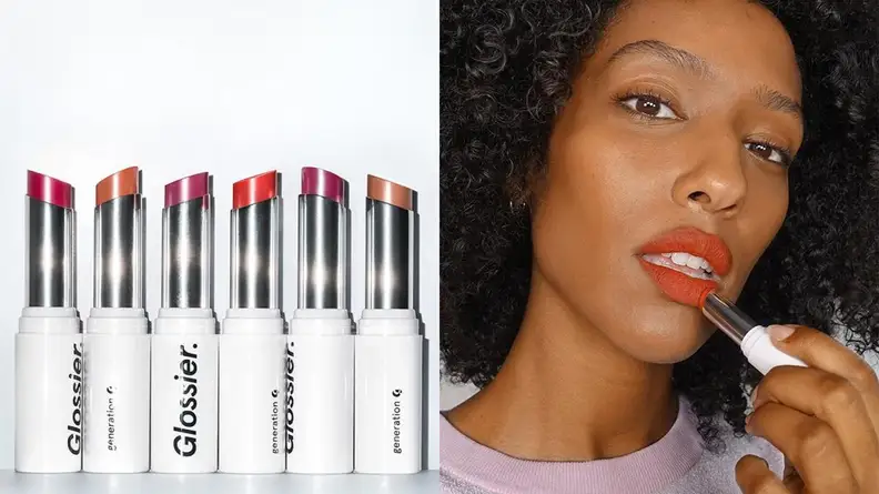 The Glossier Generation G Sheer Matte Lipstick.