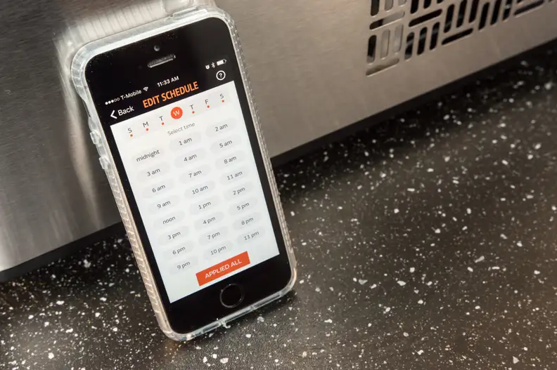 The app lets you schedule the Opal to automatically turn on.