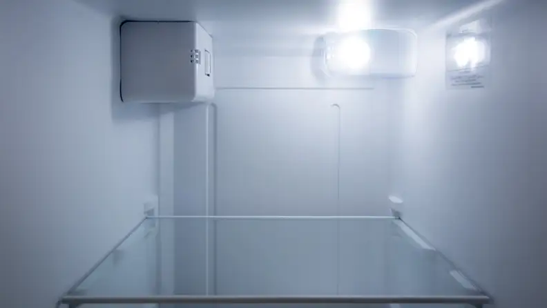 Bright LED lights inside a Kenmore refrigerator