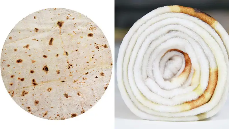 A burrito-shaped blanket.