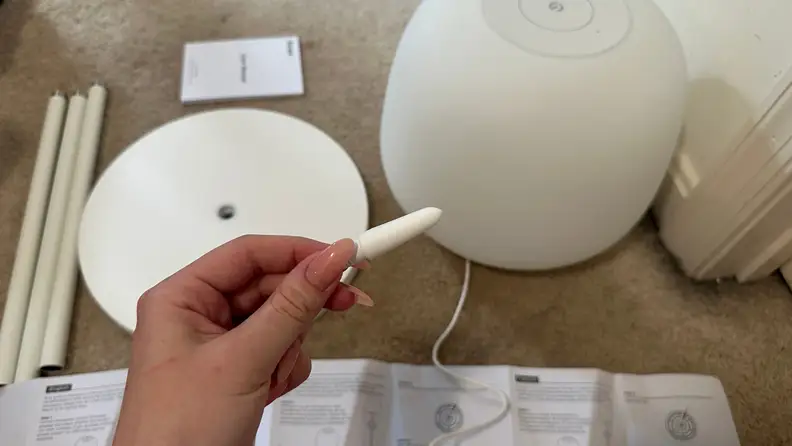 Govee lantern floor lamp setup featuring threading connector