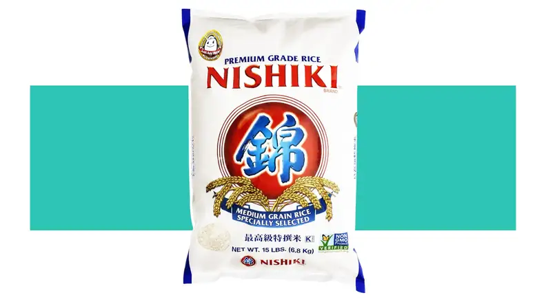 A a large bag of Nishiki Premium Grade Rice