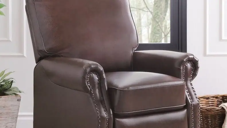 A brown leather chair