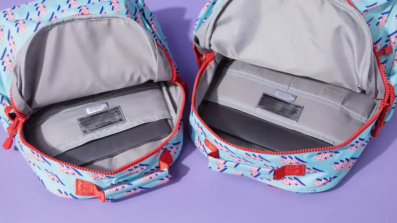Inside of a Crate & Barrel Kids' backpack