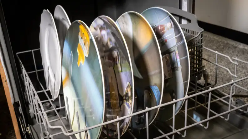 The cutlery basket takes up a bit of real estate on the lower rack.